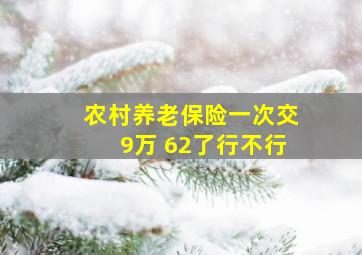 农村养老保险一次交9万 62了行不行